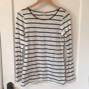 Express long sleeve striped lace top